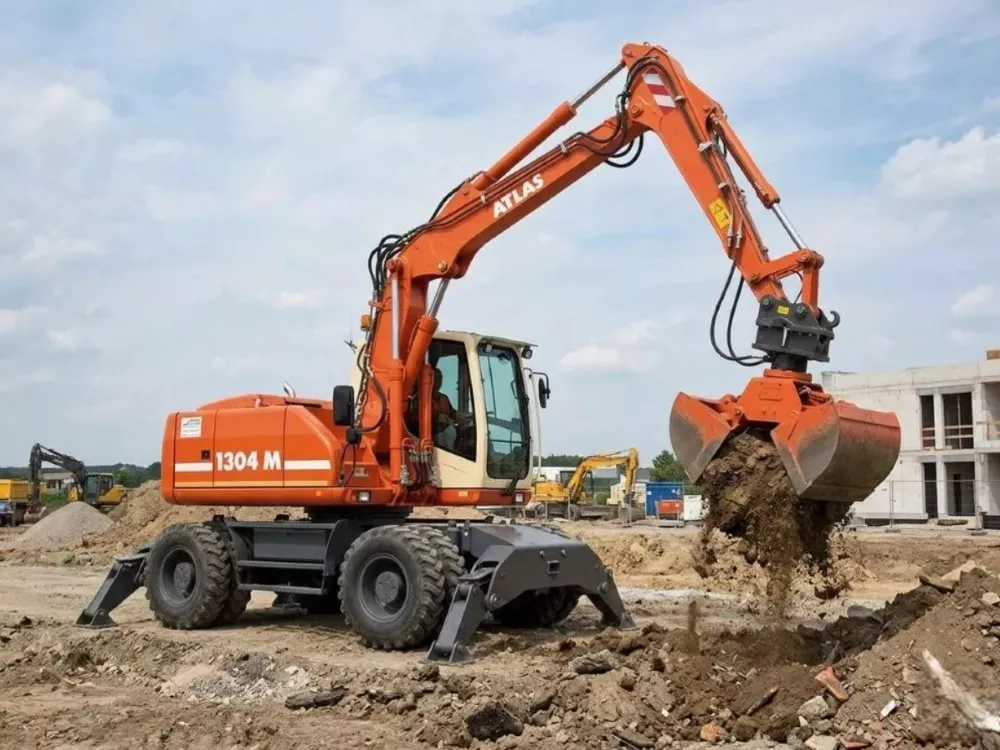 Экскаватор колесный Atlas 1304 M с грейфером