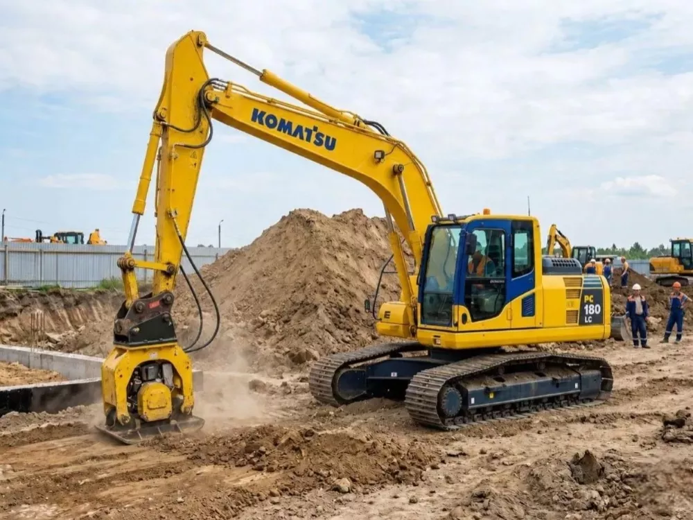 Экскаватор гусеничный Komatsu PC180LC-7 с трамбовкой