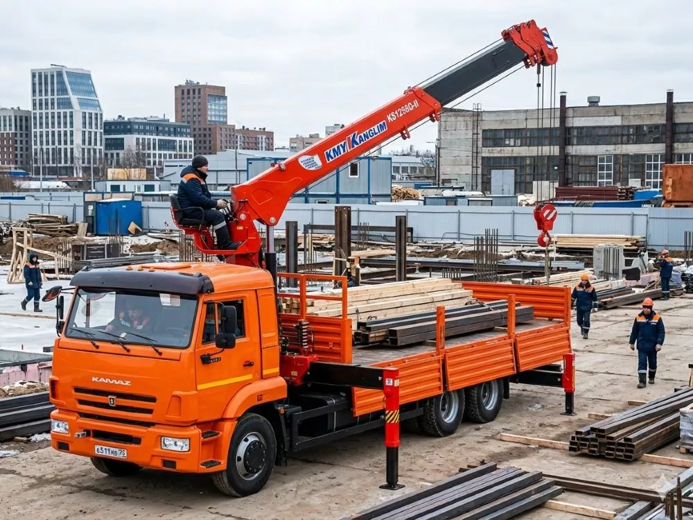 Манипулятор КМУ KANGLIM KS1256G-II на шасси КамАЗ