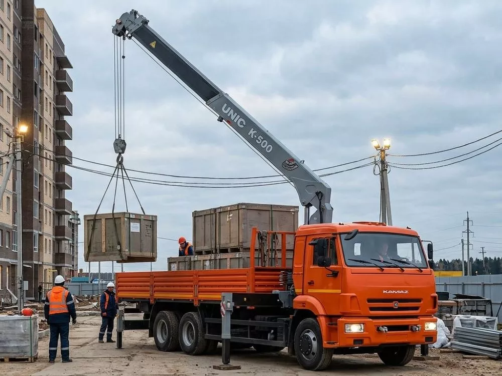 Манипулятор КМУ UNIC K-500 на шасси КамАЗ