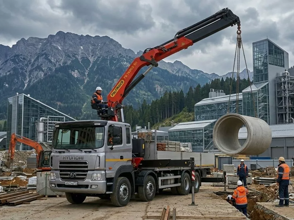 Манипулятор КМУ PALFINGER PK 76002-EH на шасси Hyundai